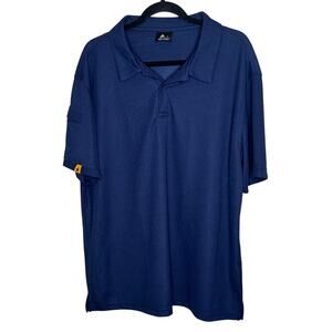 Zity Blue Polo Shirt Short Sleeve Pocket Stretch Performance Golf Office Mens XL